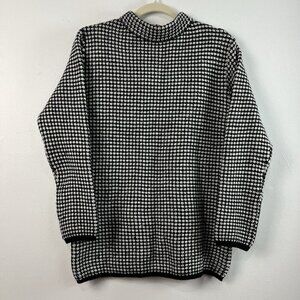 APART Impressions Wool Blend Tunic Sweater Womens M Black White Business‎ Casual